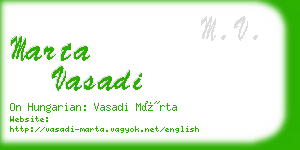 marta vasadi business card